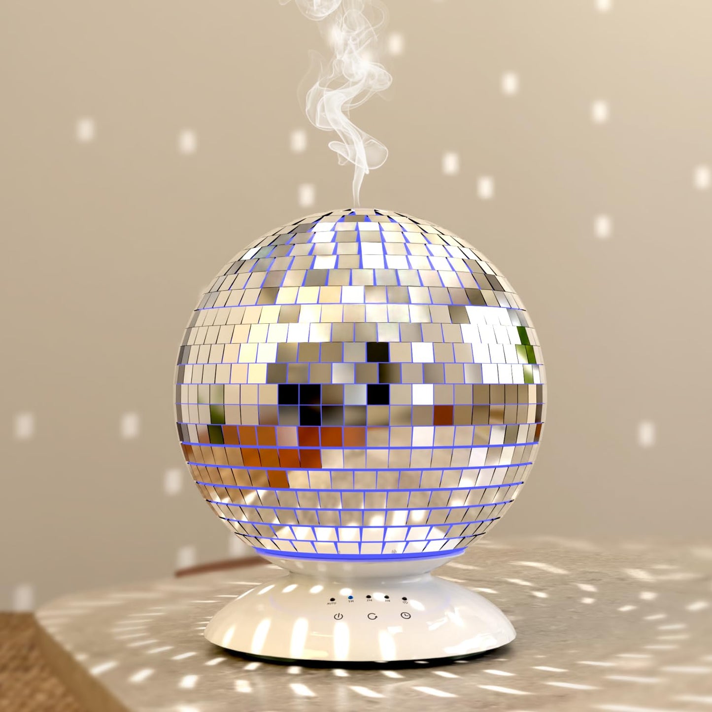 Disco Mirror Ball Diffuser Rotating, 14 Ligth Modes 4 Timer Setting Disco Ball Light Essential Oil Diffuser, Cute Home Disco Ball Decor Great Decoration and Accessories for Disco Party, Room, Office