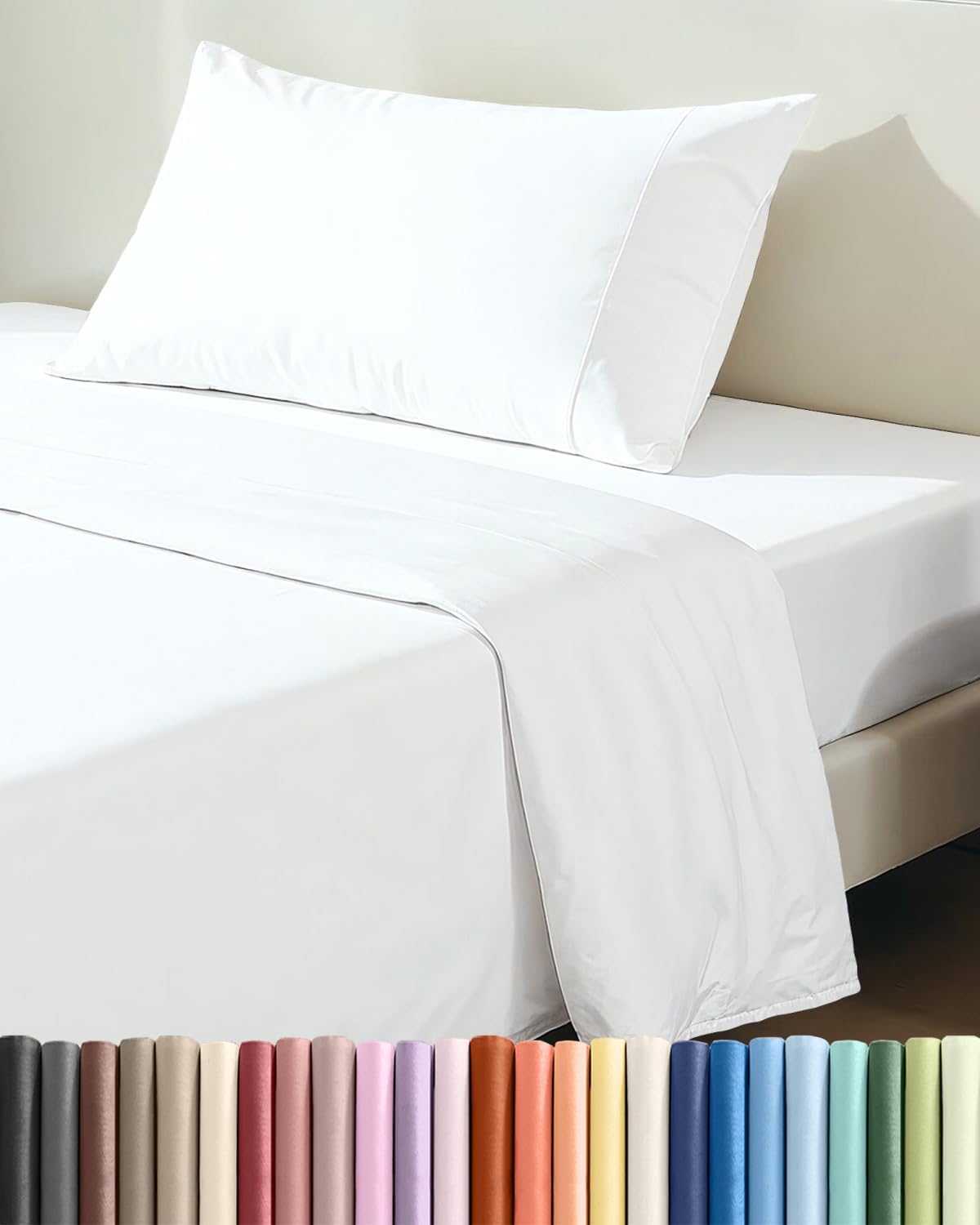 Skiennix Extra Thick Twin Size 3-Piece Sheet Set | Luxury Hotel Quality, Ultra-Soft & Wrinkle-Free - White