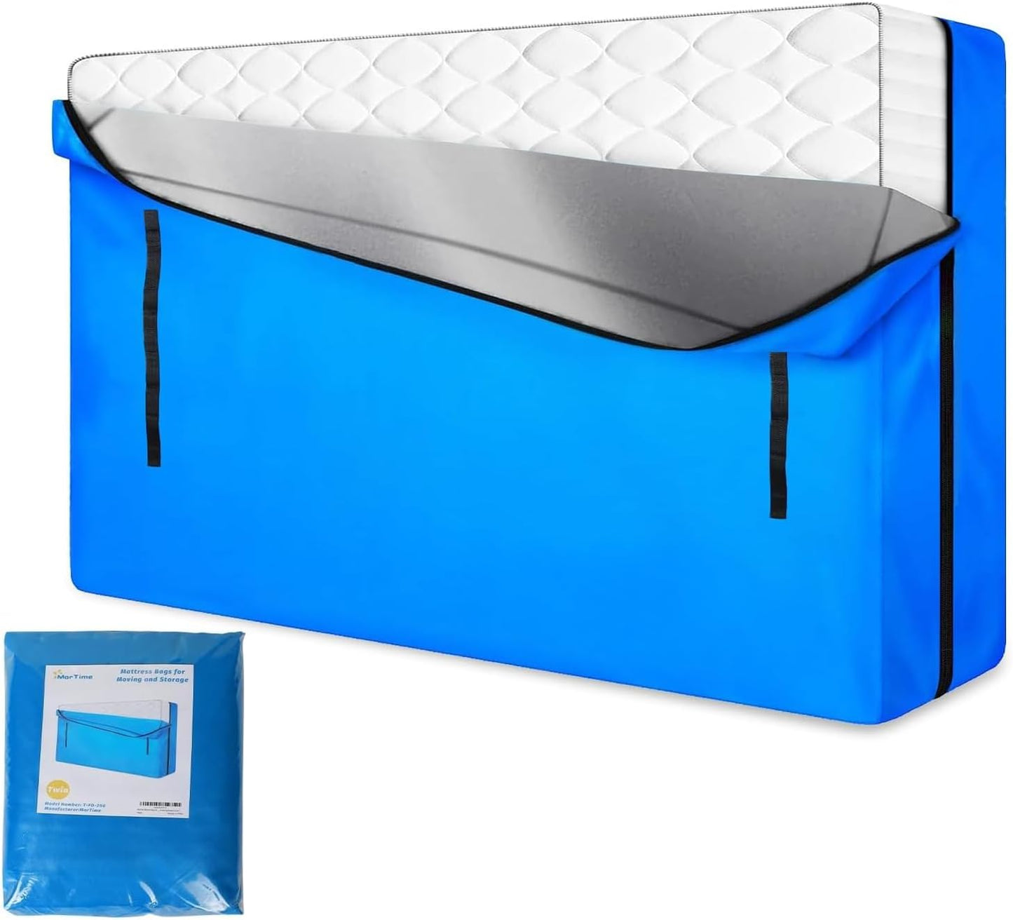 MorTime Mattress Bags - Zippered Storage Solution with 8 Strong Handles | Reusable Twin Size Protector