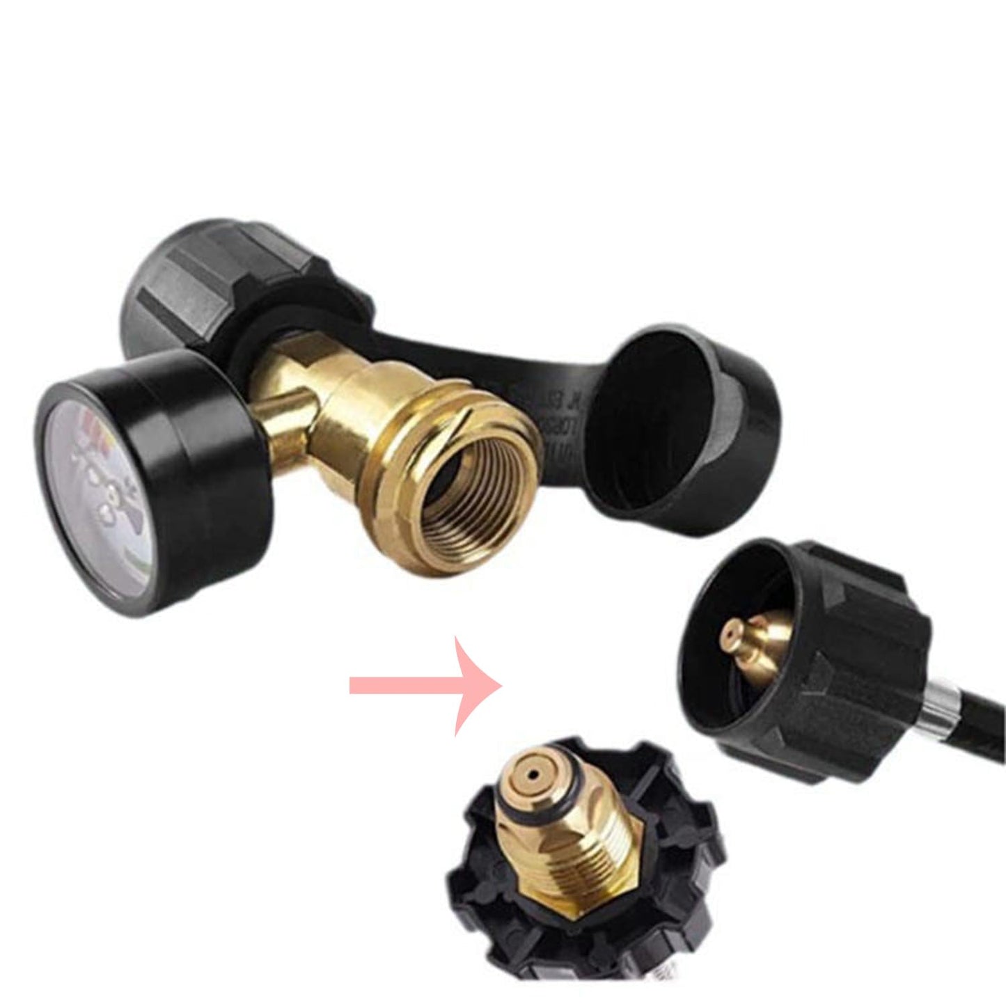 Propane Tank Gauge - Level Indicator for 5-40LB Tanks | Leak Detector for RVs, Grills & Heaters