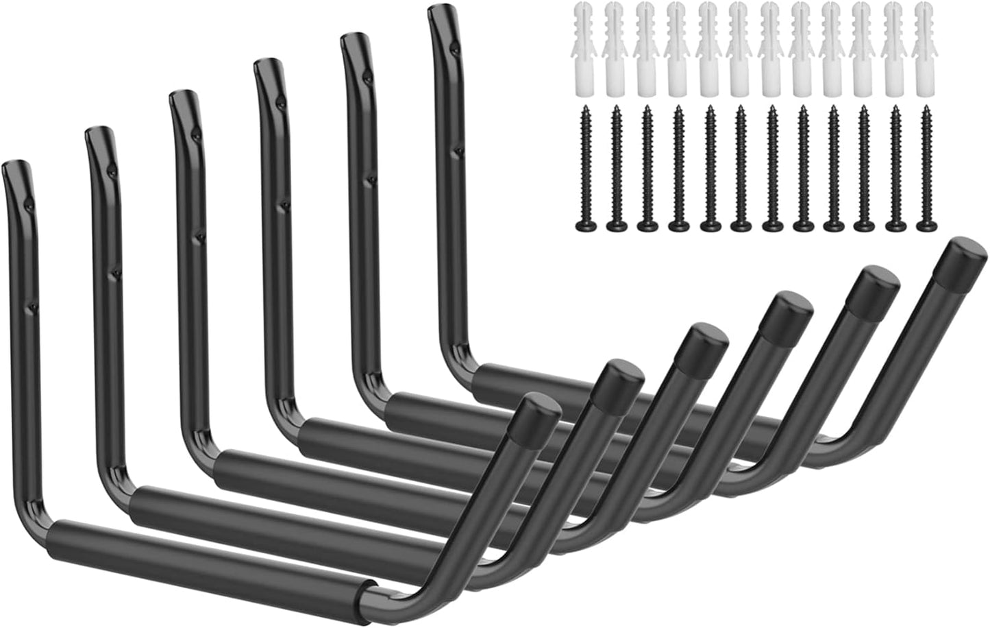 WALMANN Kayak Storage Rack - Wall Mount Hooks for Canoe, Surfboard, Skis & Paddle Board | Garage Utility Solution