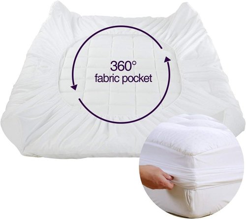EASELAND Queen Size Mattress Pad - Quilted Pillow Top Cooling Protector | Fits 8-21" Deep Pocket (60x80 inch, White)