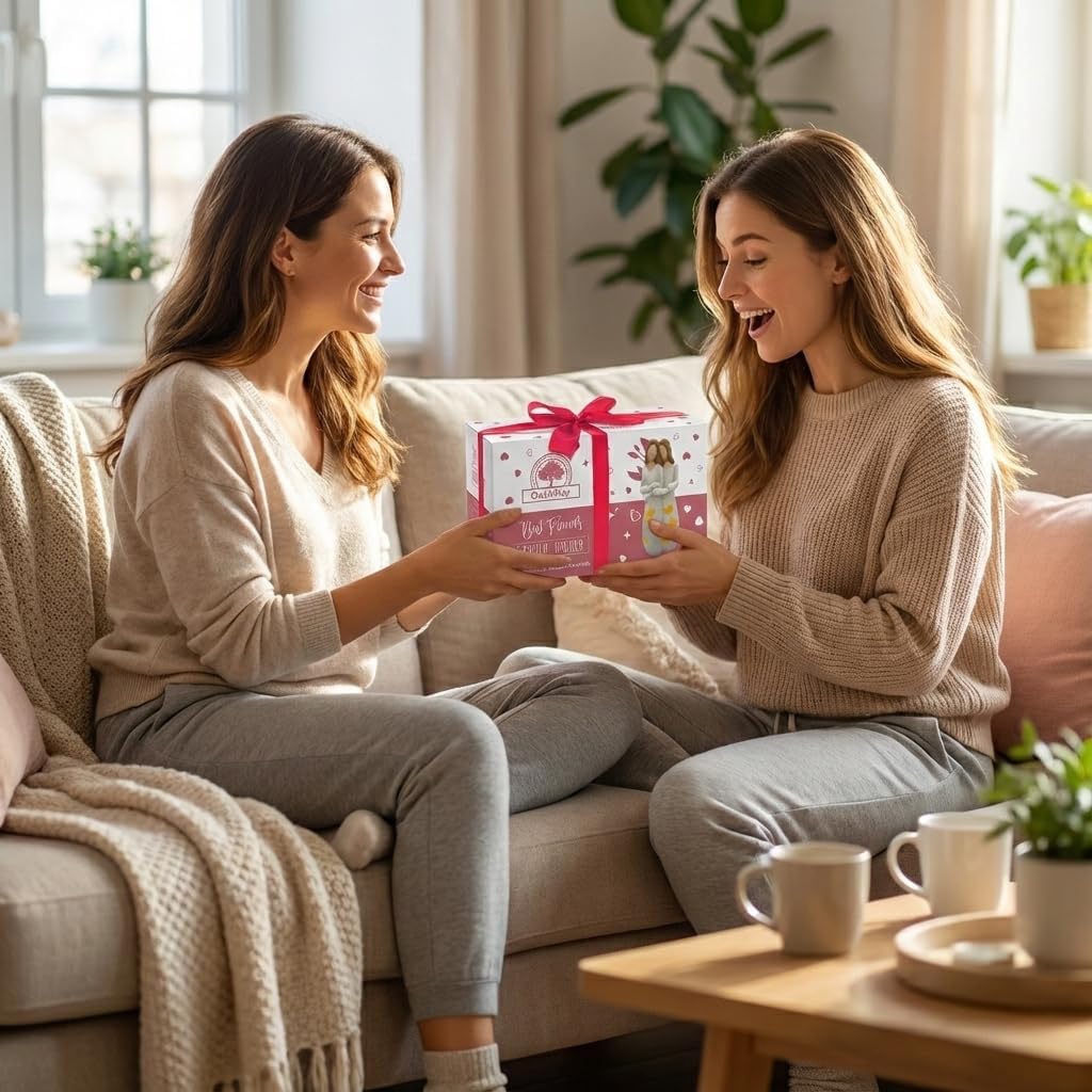 Sisters for Mom - Candle Holder Statue with Flickering LED Light | Unique Gift for Mother's Day & Friends