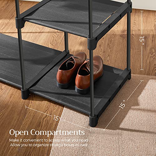 Portable Closet Organizer with Shelves and Hanging Rod - Black, 44.1"L x 65"H