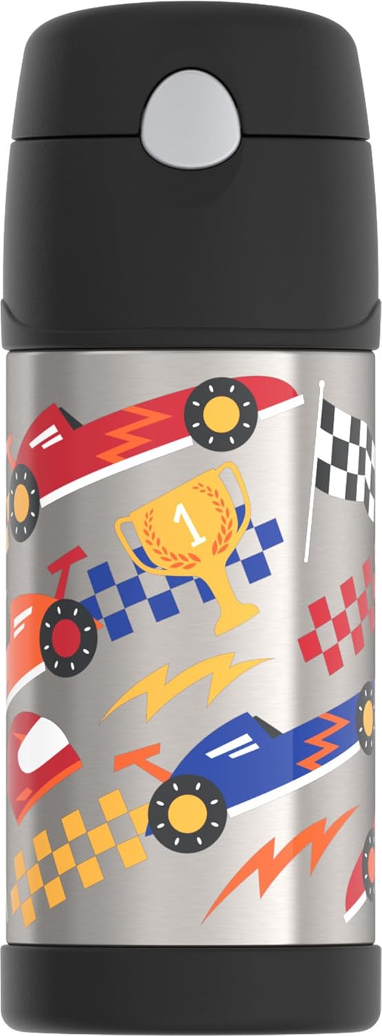 THERMOS FUNTAINER Water Bottle - 12 Ounce Stainless Steel, Vacuum Insulated with Straw for Kids
