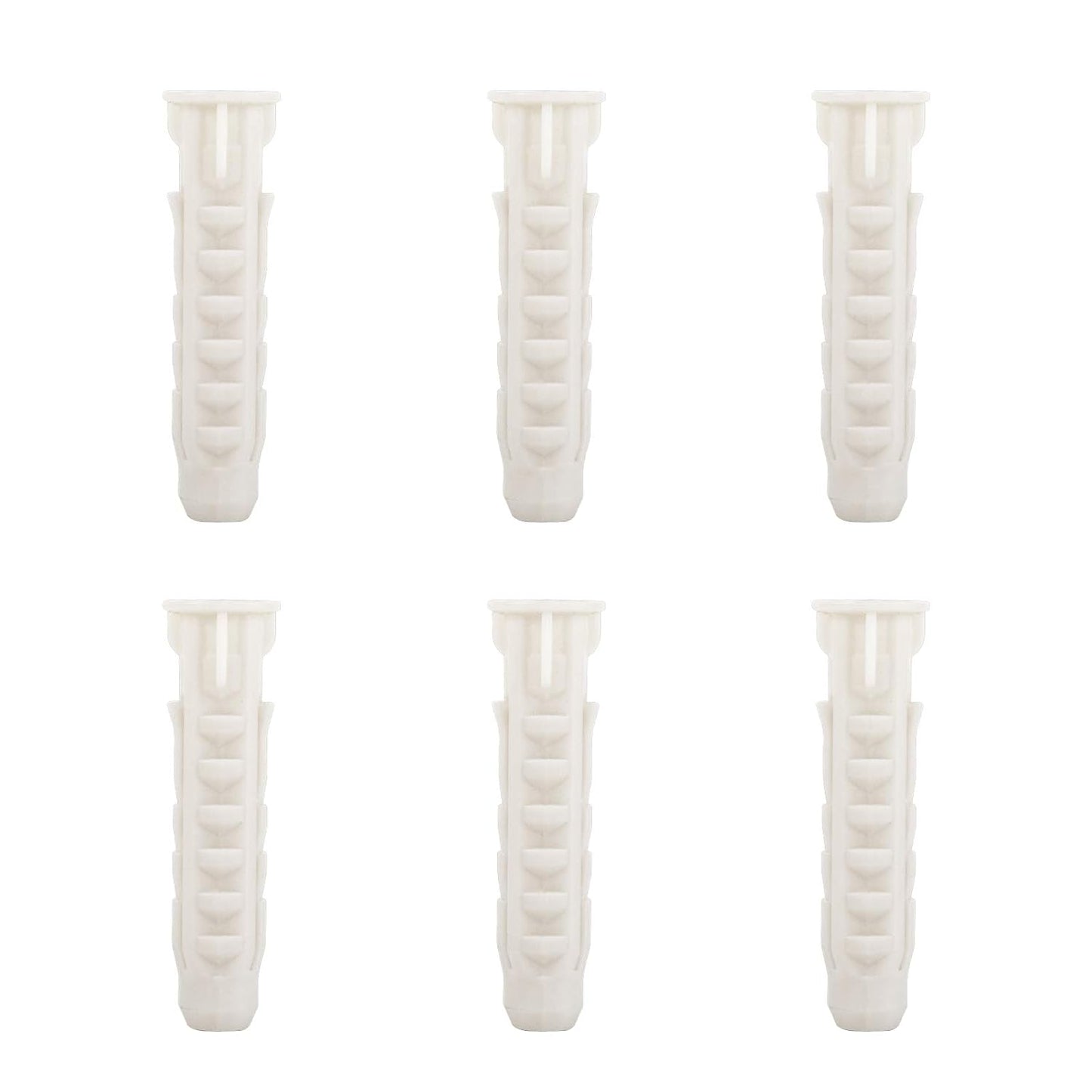 Mounting Dream Concrete Wall Anchors - 10X50mm Plastic Anchor Bolts for TV Wall Mounts | 6pcs White