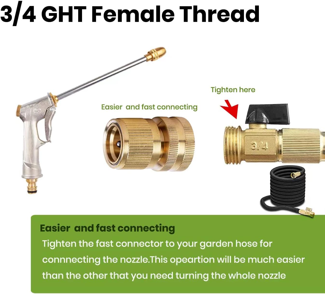 Skiennix High Pressure Garden Hose Nozzle - Versatile Sprayer for Lawn, Car Washing & Pet Showering
