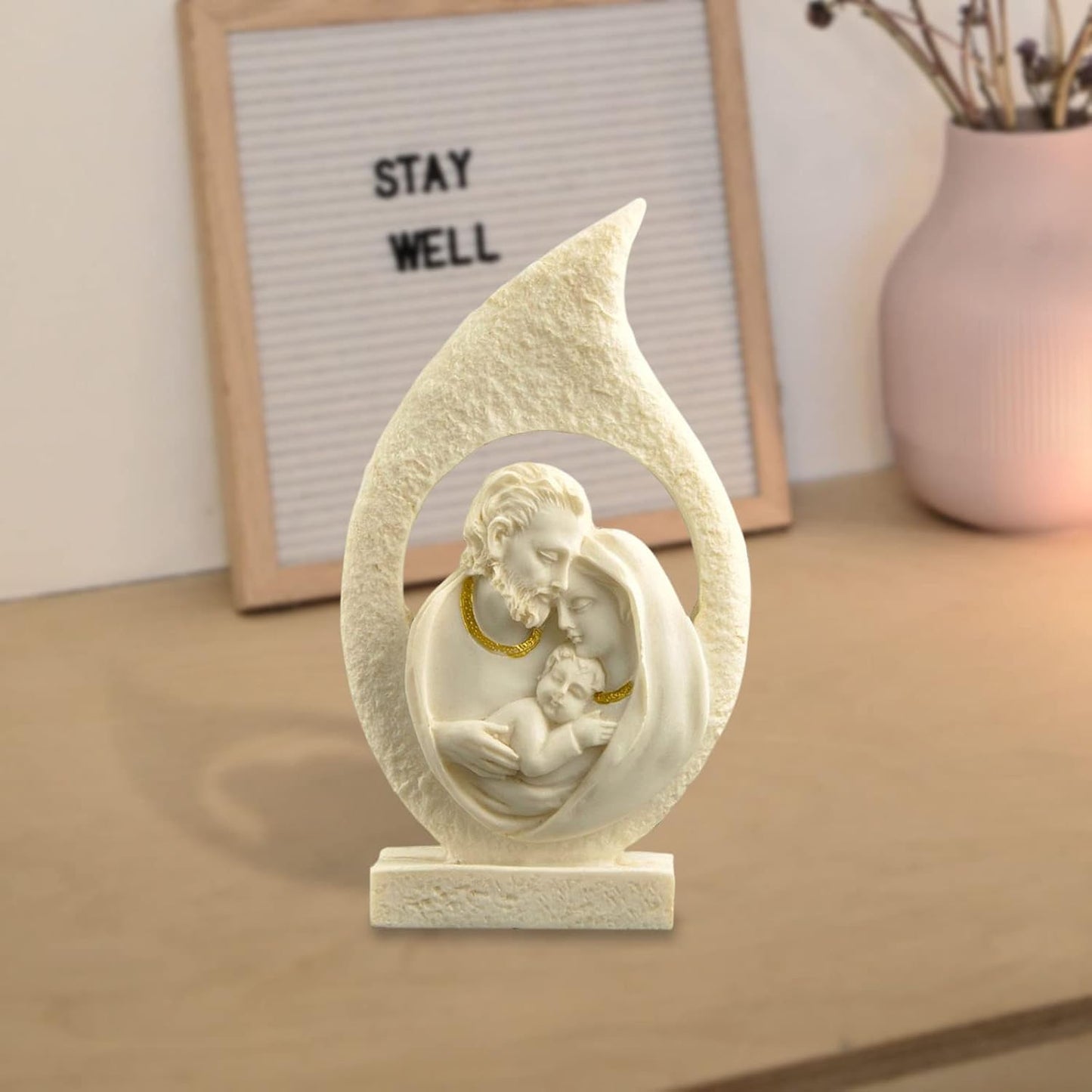 Miniature Holy Family Nativity Figurine - 2.56 Inch Tabletop Christmas Decoration