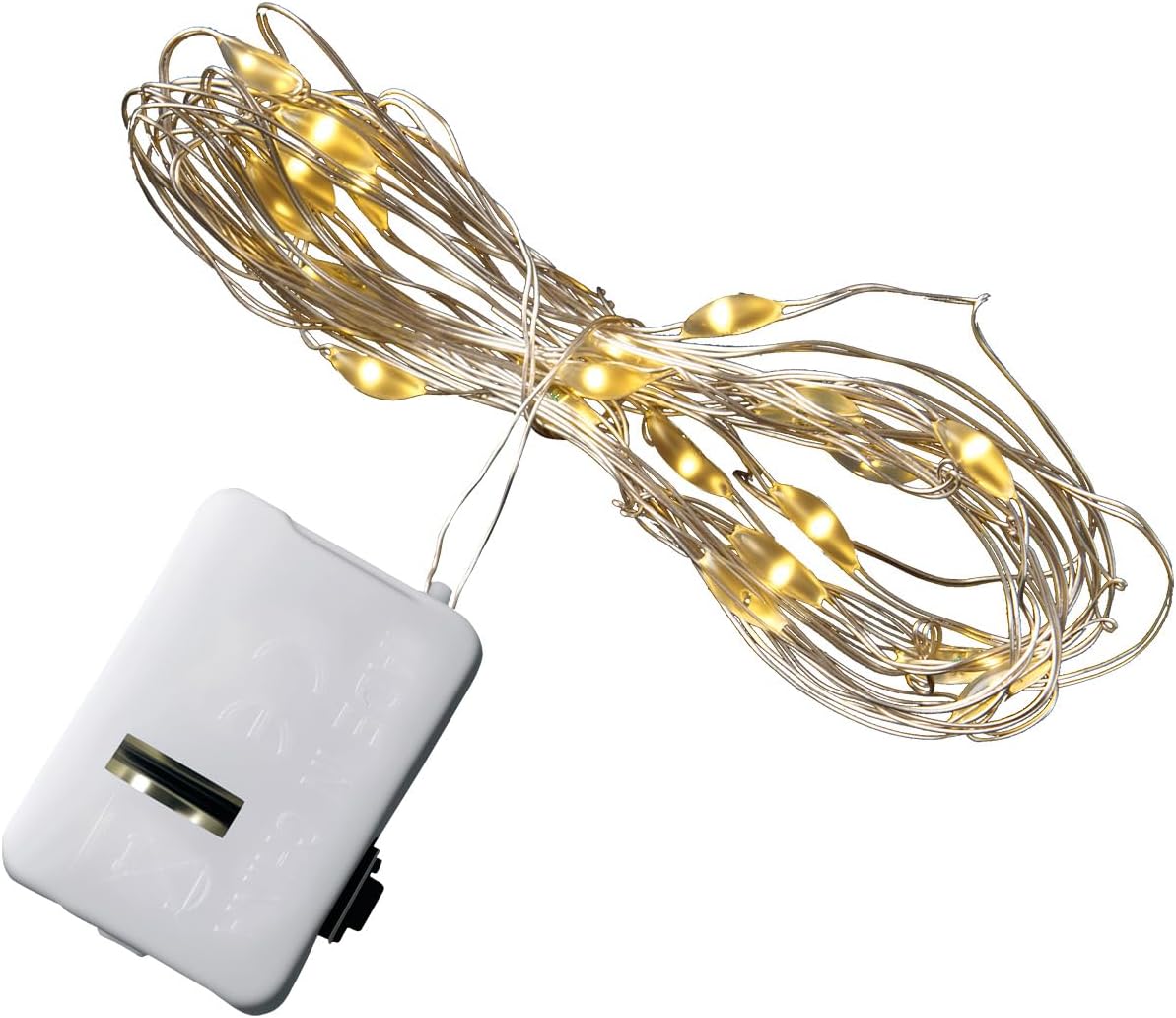 Skiennix 20 Pack LED Mini String Lights - 3.3ft Copper Wire with Firefly & Starry Effects | Warm White for Weddings, Christmas, Table Decor