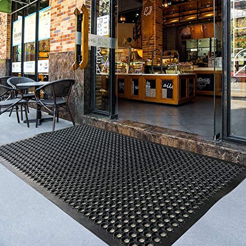 Uniboho 60x35 Inch Heavy Duty Rubber Drainage Floor Mat Non Slip Indoor Outdoor
