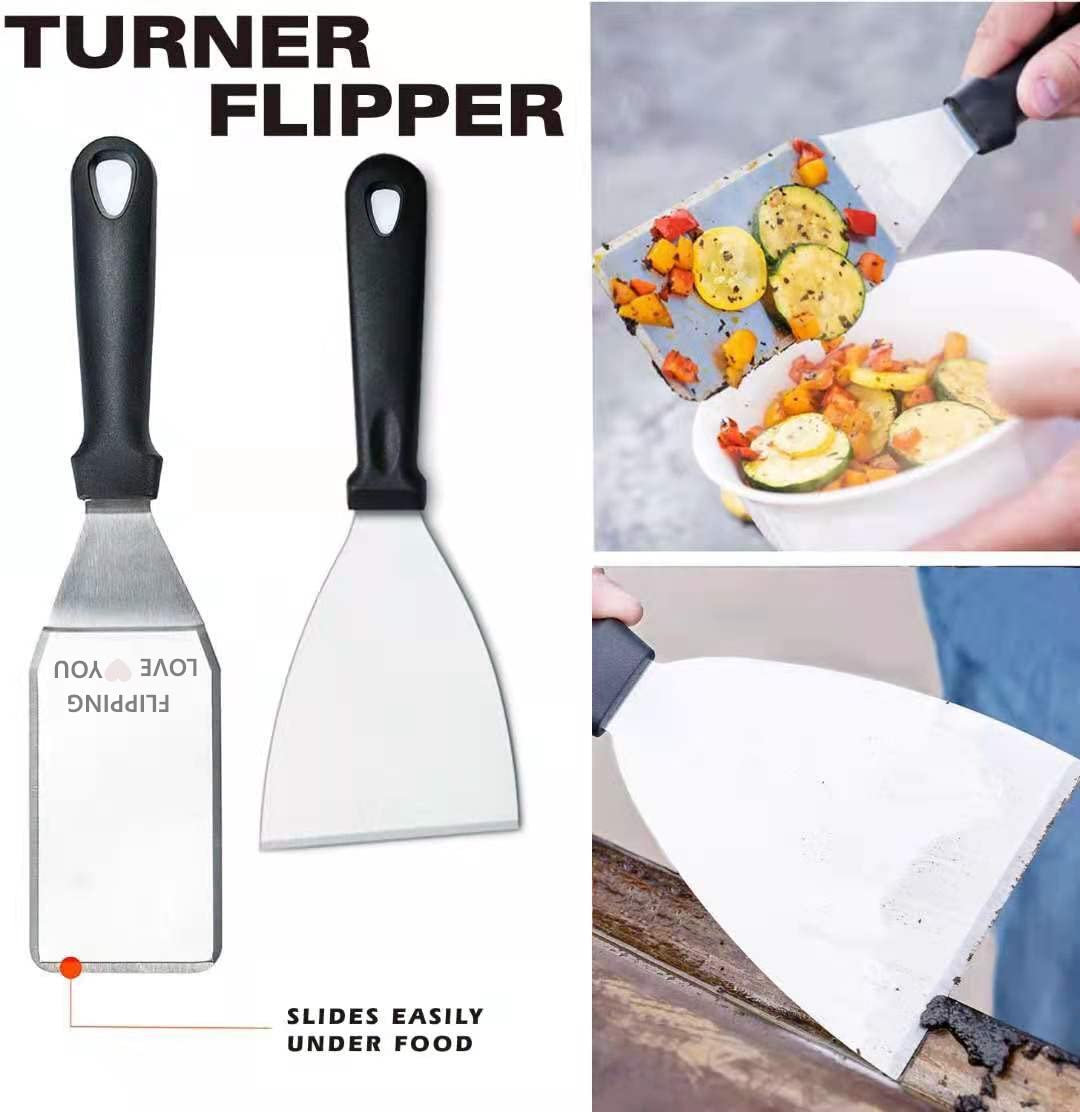 Universal Stainless Steel Flat Top Griddle Insert for Gas & Charcoal Grills – Nonstick, Even Heating & Easy Clean, Includes Turner & Scraper, Ideal for Outdoor BBQ, Tailgating & Camping, 23" x 16"