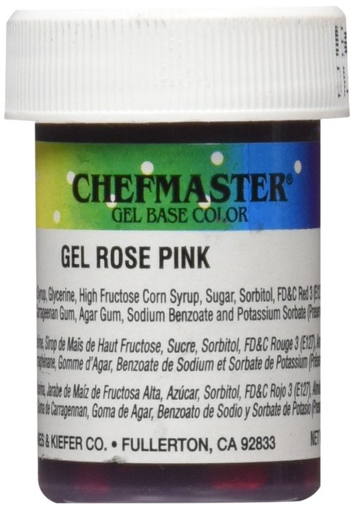 Chefmaster Rose Pink Gel Food Coloring - Vibrant Professional-Grade Dye for Icing & Fondant | 1 oz