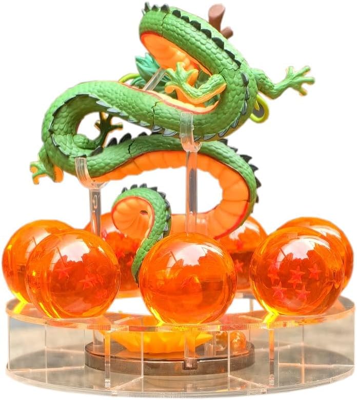 Shenron Figure Set - 3.5cm Resin Statue with Crystal Balls & Gift Box | Perfect for Halloween & Christmas