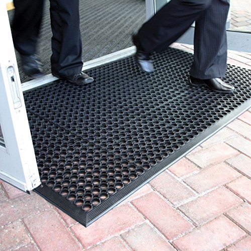 Outdoor Rubber Floor Mat 60x35 Inches - Heavy Duty Non-Slip Entrance Mat