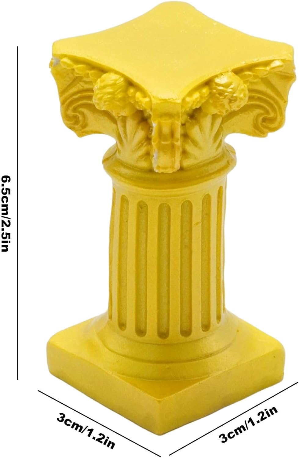 Saihisday Miniature Roman Pillar Candle Holders - 5Pcs Resin Column Figurines for Wedding & Christmas Decor | Yellow