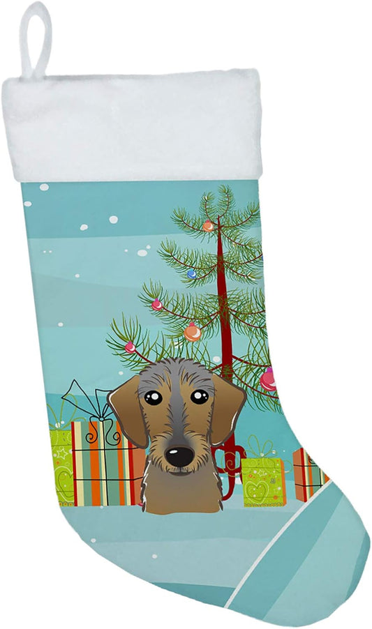 Shih Tzu Christmas Stocking - Chocolate Brown Dog Holiday Decor for Fireplace