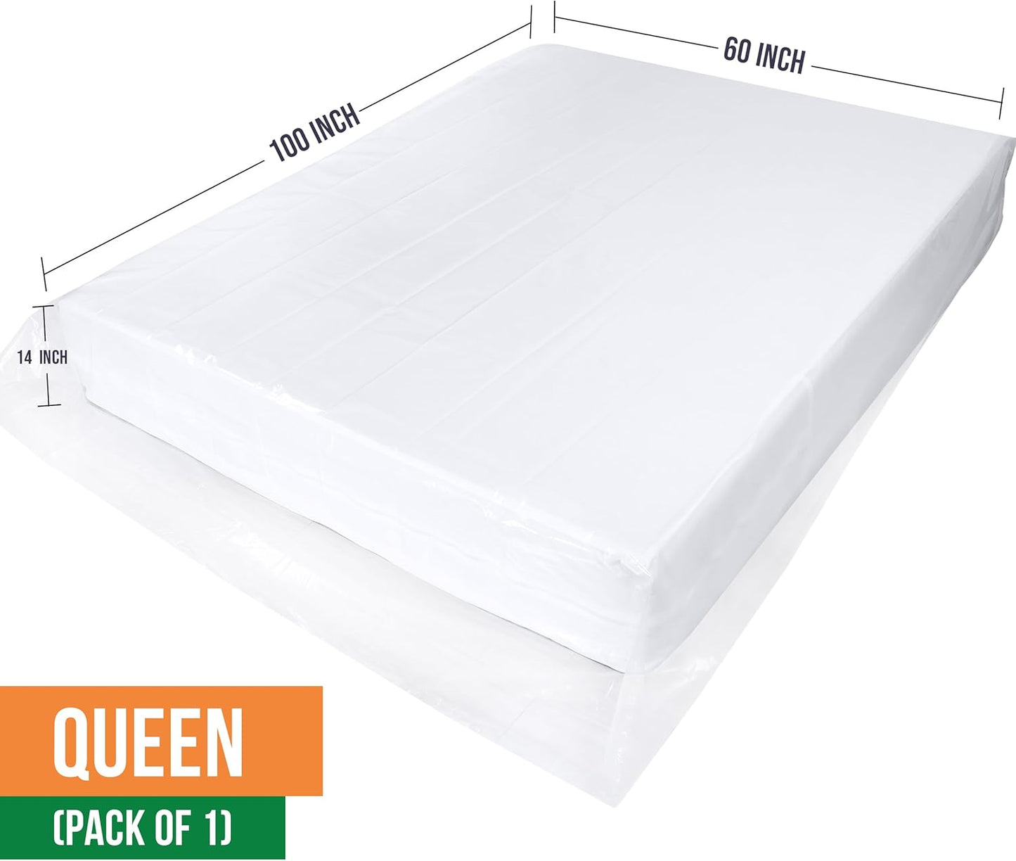 Utopia Home Queen Size Mattress Cover - Heavy Duty 4 Mil Plastic Encasement for Moving | Fits Mattresses Up to 14 Inches