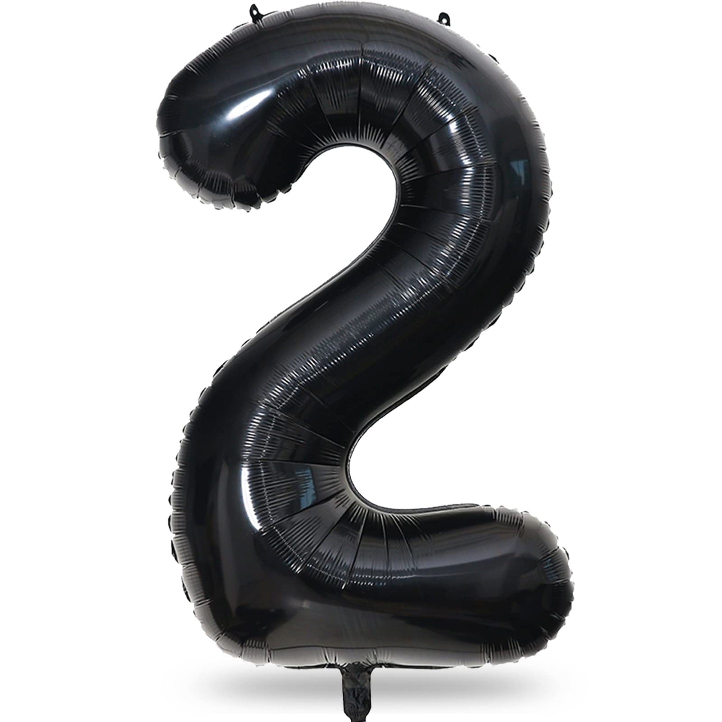 Black Foil Balloon Number 2, 40'' Giant Self Inflating Number Balloons Set 0-9, Large Number 2 Helium Balloon for Girls Boys 2nd Birthday Graduation Anniversary Halloween Party Decorations Supplies