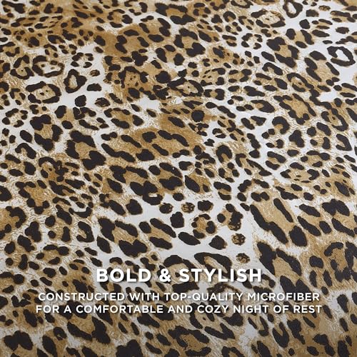 Juicy Couture Leopard Satin Comforter Set - Full/Queen Brown, Reversible, 3-Piece