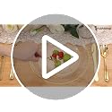 Gold Plastic Dinner Plates 10 Inch - Hammer Pattern Disposable Plates - 100 Pack - Clear Gold Variation