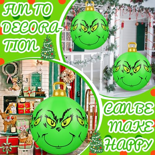 Denylo Pro 1 Pc 23.6-Inch Green Inflatable Christmas Ball Holiday Decor