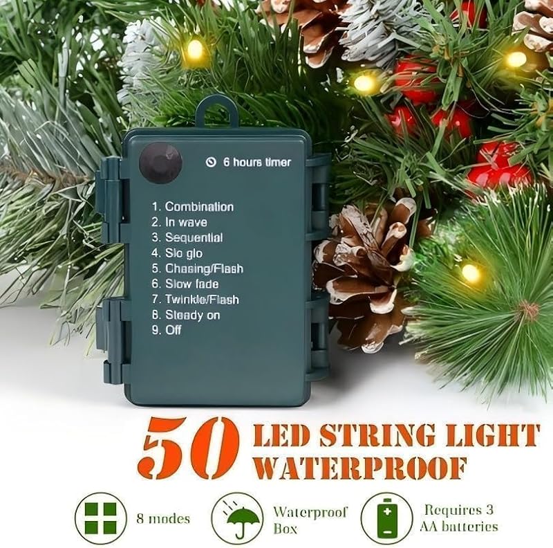 20" Outdoor Christmas Urn Filler with Lights - Realistic Artificial Tree