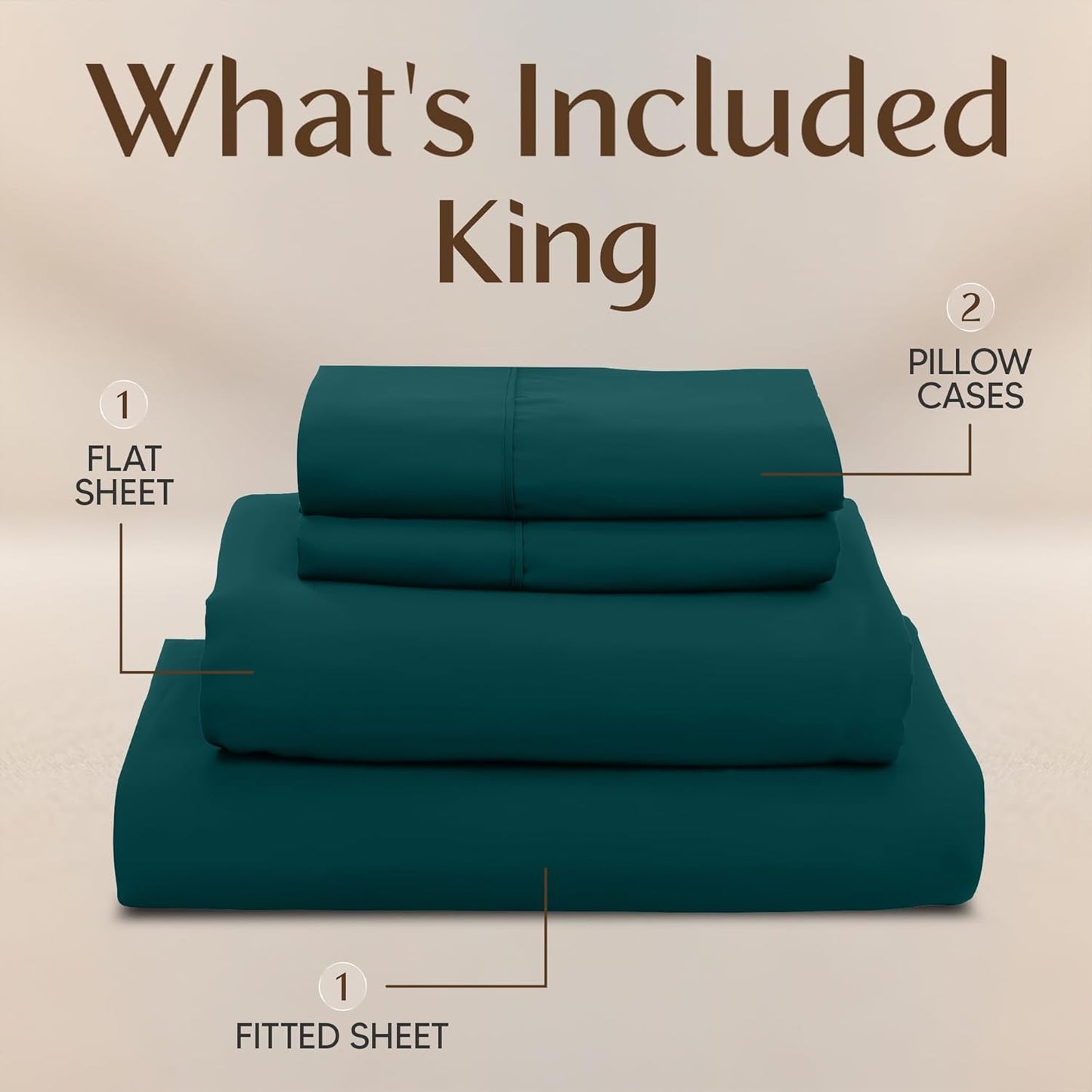 Utopia Bedding King Size Sheet Set - Soft, Breathable Microfiber | 4-Piece in Teal Green