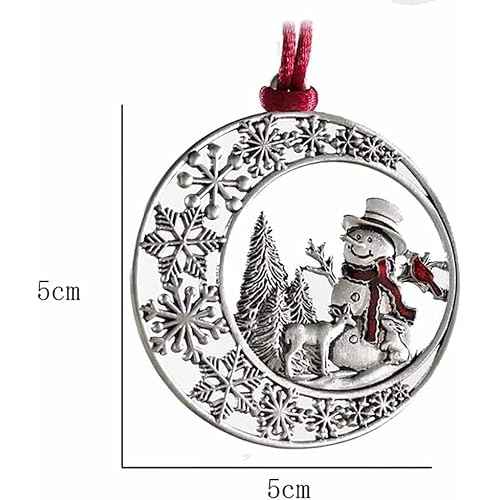Christmas Ornaments, 2025 Solid Pewter Christmas Tree Ornament Handcrafted Metal DIY Hanging Craft Collectibles for Xmas Trees Home Party Party Gifts (Snowman)