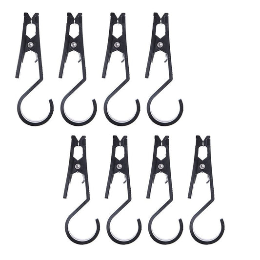 8 Pcs Hooks Clip Super Strong Black Plastic Clips Laundry Hooks Clothes Pins Heavy Duty Hangers with Clips for Home,Travel,Outdoor Camping Tent