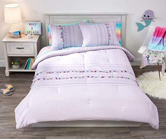 Heritage Kids Lavender Comforter Set – Full Size 3-Piece Ultra-Soft Bedding with Elegant Tassels