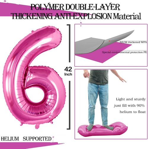 GOER Jumbo 26 Inch Hot Pink Foil Balloons - Perfect for 26th Birthday Party Decorations | Helium-Ready