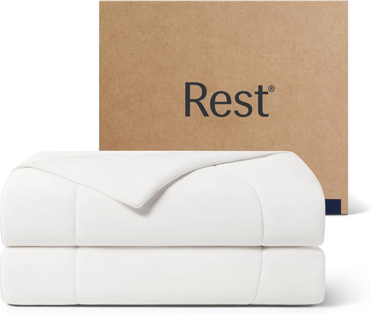REST® Evercool® Cooling Comforter - Breathable Lightweight Blanket for Hot Sleepers | Full/Queen, 90"x90", Arctic White