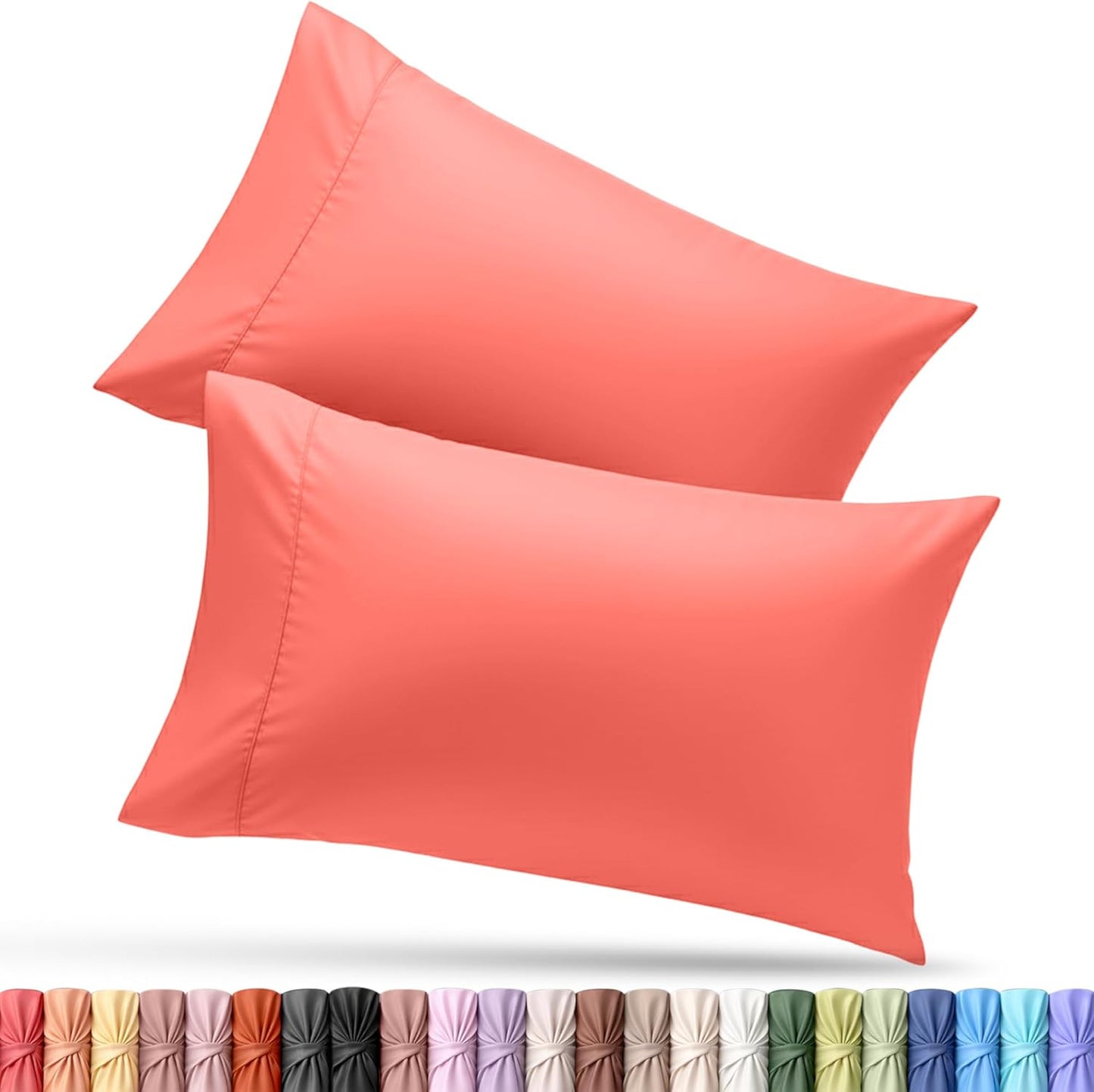 Utopia Bedding Queen Pillow Cases - Soft Brushed Microfiber - 2 Pack | Fade Resistant 20 x 30 Inches (Coral)