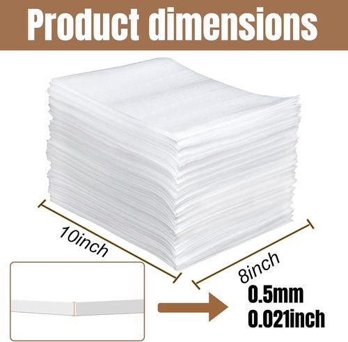 Cushion Foam Pouches - 100 Pack 8'' x 10'' | Ideal Moving Supplies for Dishes & Glassware Protection