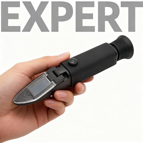 Brix Refractometer with ATC, 0-32% Dual Scale - Specific Gravity & Brix, Hydrometer in Wine Making and Beer Brewing, Homebrew Kit