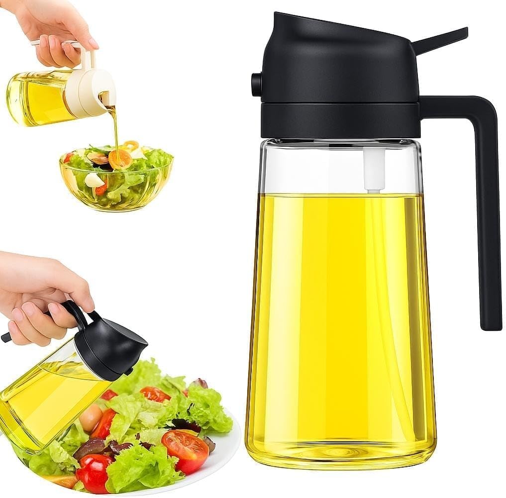 Skiennix Glass Olive Oil Spray Bottle - 470ml Leak-Proof Mister for Air Fryer, Salad, Baking & BBQ