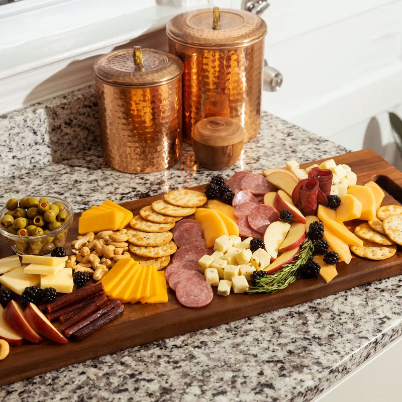 Home Beets Dark Acacia Serving Board 36x12 Inch Rectangular Cheese Platter