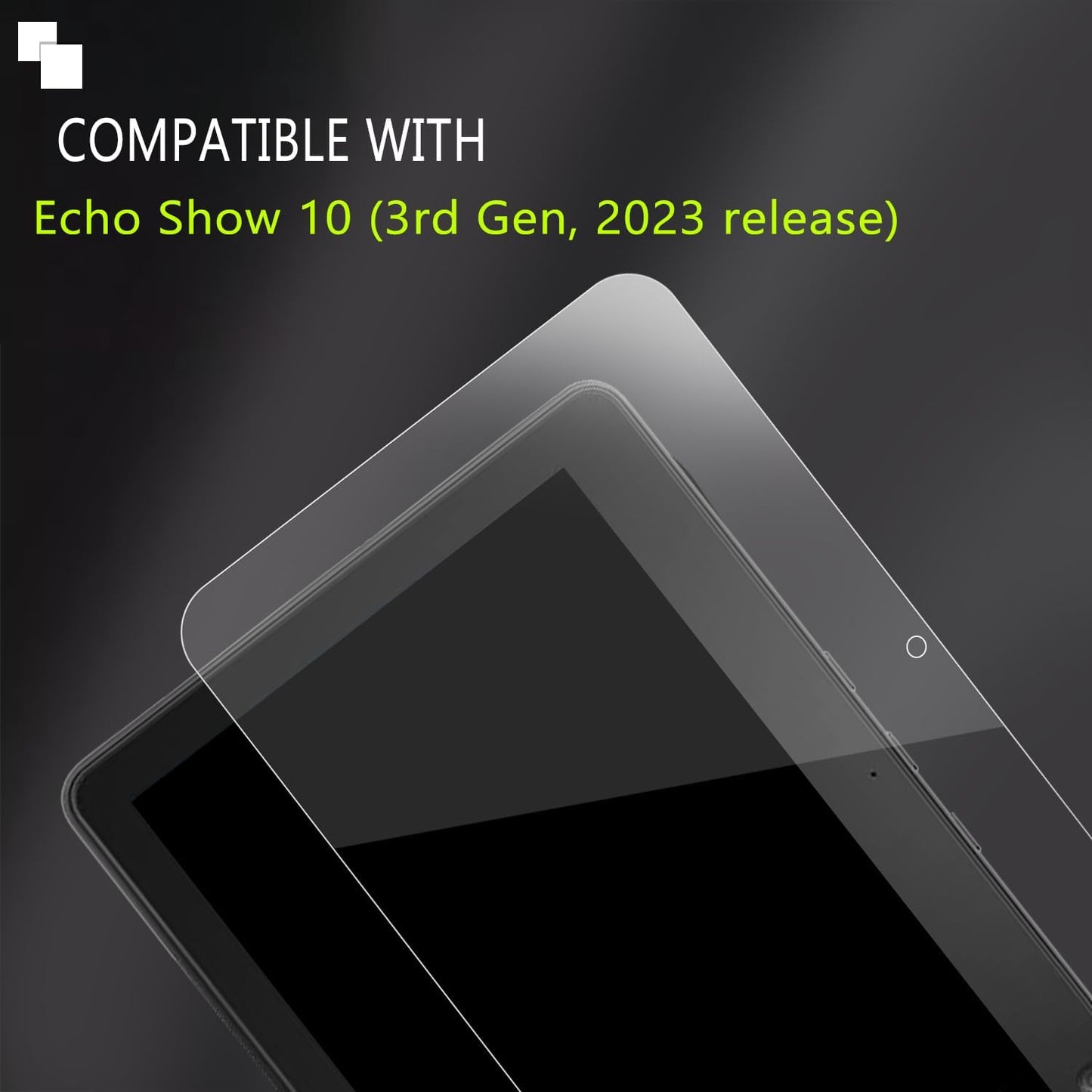 MUBUY-GOL Glass Screen Protector for Echo Show 10.1 (3rd Gen) - 9H Hardness, Ultra HD Clear, Scratch Resistant
