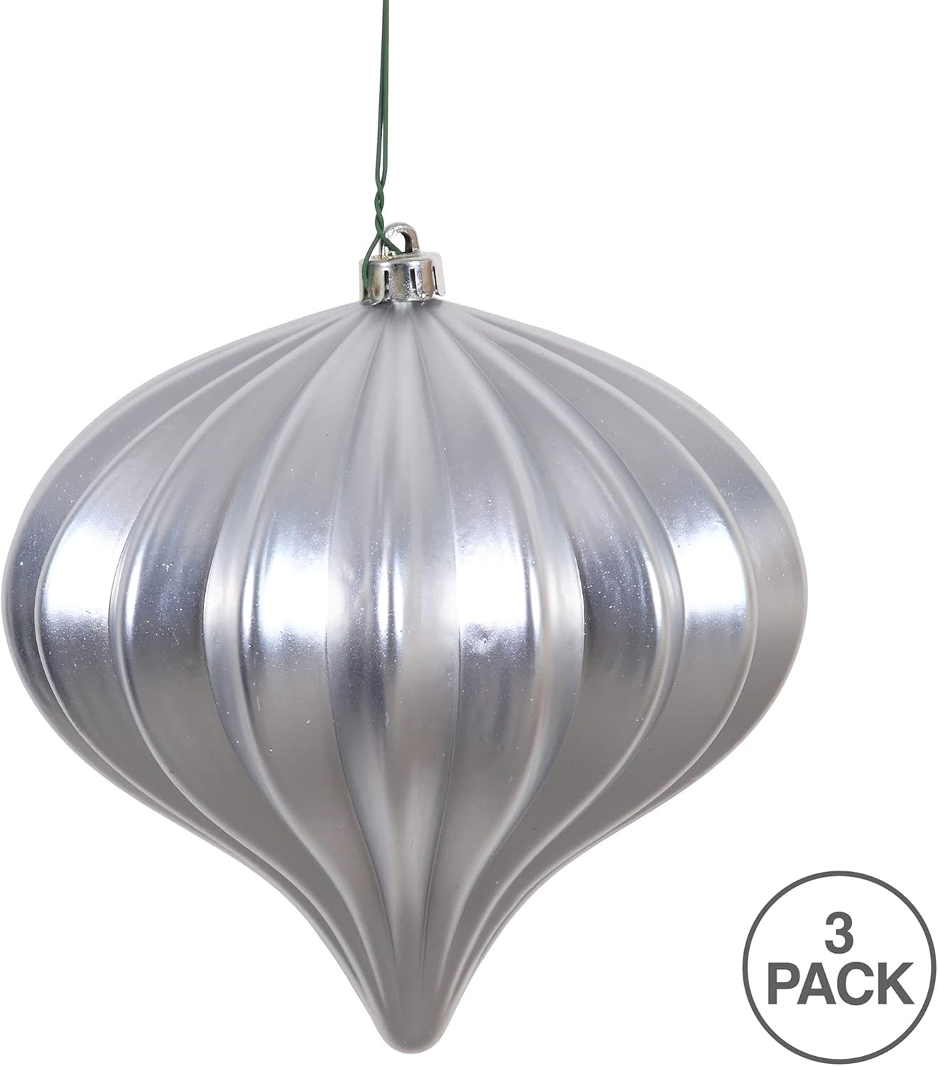 Burnished Orange Matte Onion Christmas Ornaments - UV Treated, Set of 3 by Vickerman