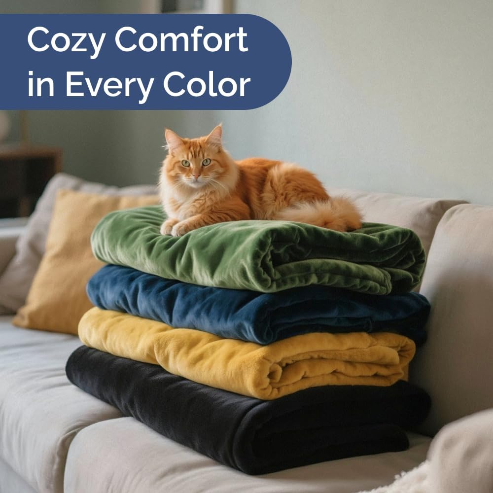Ultra Soft Fleece Blanket | Flannel Luxury Queen Size Blanket - Lightweight, Warm & Cozy - Anti-Static Microplush in Grey