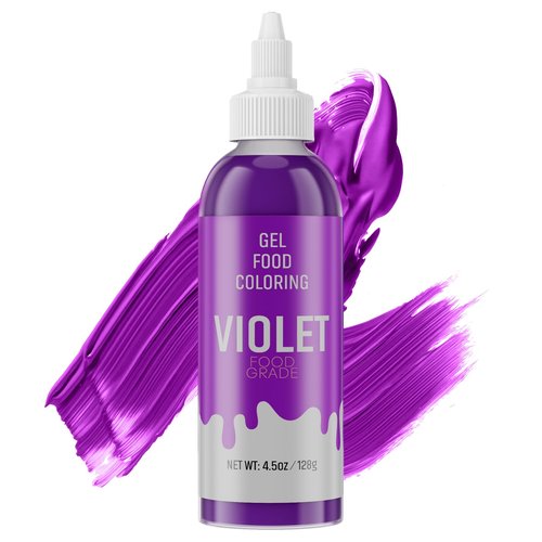 Halloween Food Coloring Gel for Baking Cake Food Coloring 4.5OZ Vibrant Gel Food Dye for Easter Egg,Icing, Fondant, Macaron, Frosting, Cookie, Gluten Free Vegan Tasteless Large Size (128g)/Bottles - Violet