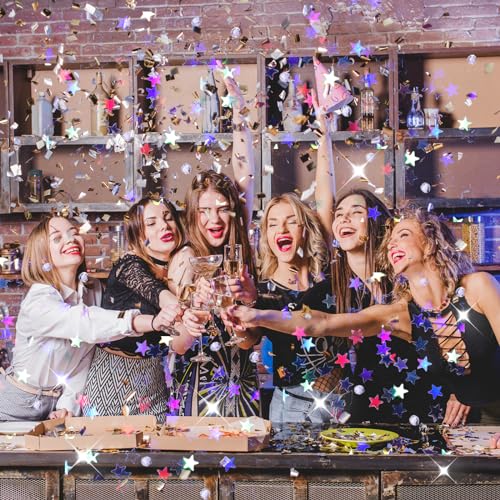 3000 Pcs Glitter Star Confetti With Diamond - 30g 6mm Metallic Foil Sprinkles Table Glitter, Twinkle Sequins Scatter Stars for Birthday Party, Halloween, Christmas Decoration