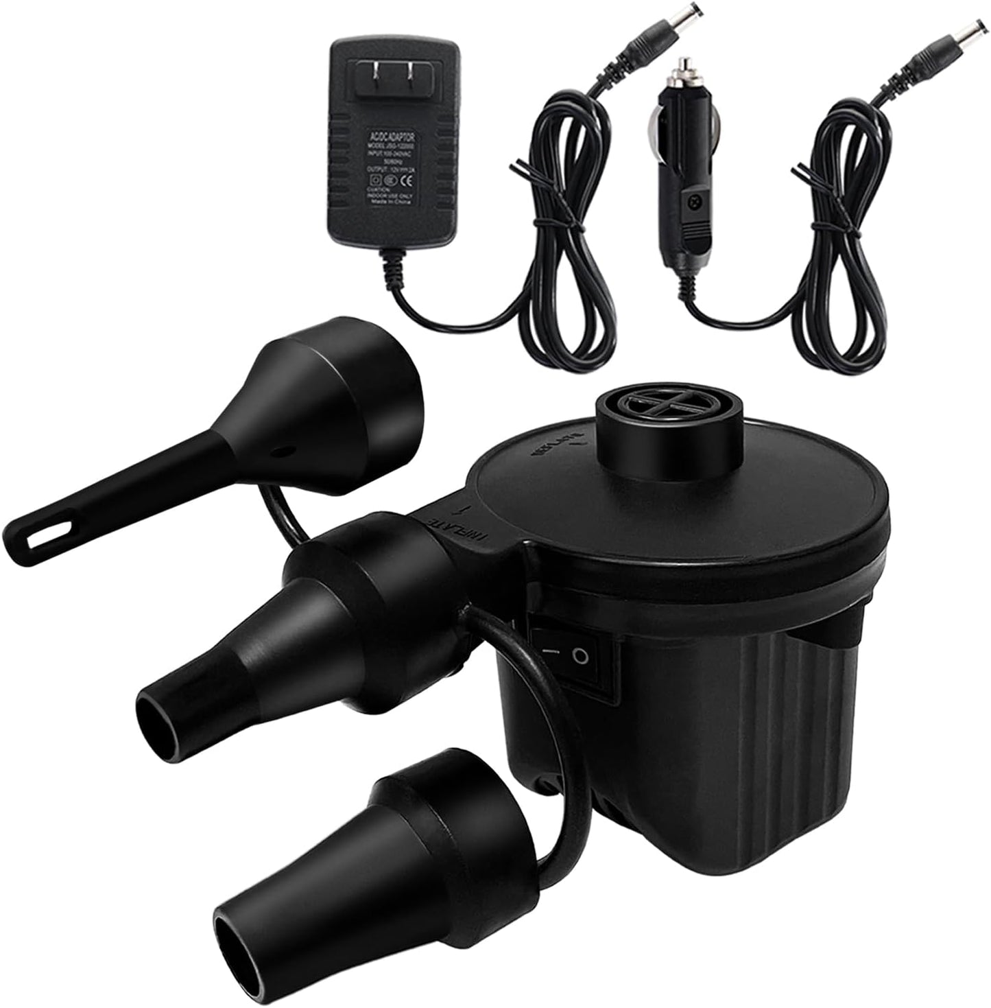 Newpol Electric Air Pump - High-Performance Inflatable Bed Pump for Mattresses & Pools | AC110-240V/DC12V
