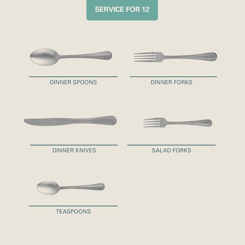 Gibson Home Sinta 87-Piece Stainless Steel Flatware Set - Elegant Bead Border Design, Service for 12