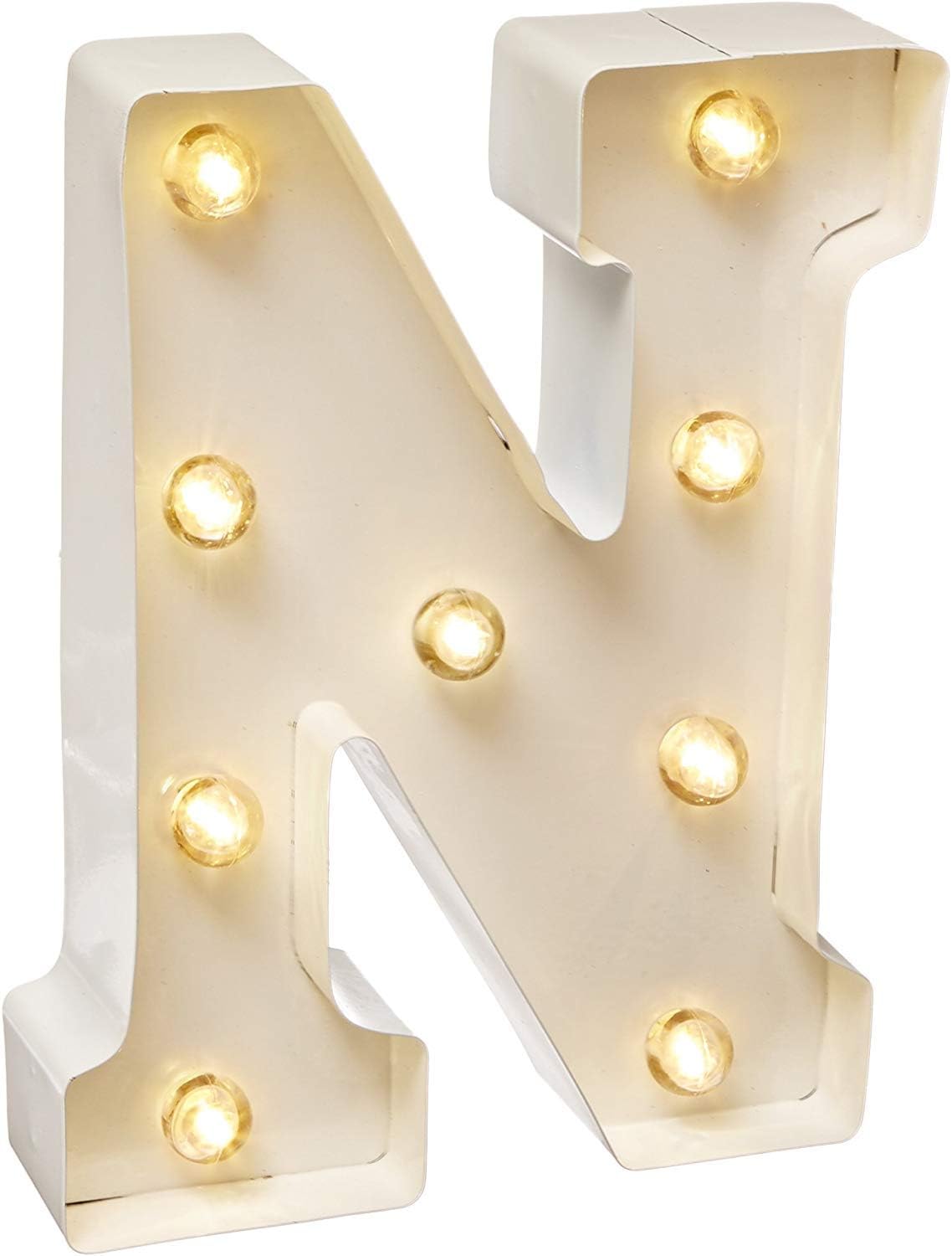 Silver Metal Marquee Letter J - 9.87” Tall Galvanized Decor for Events & Home
