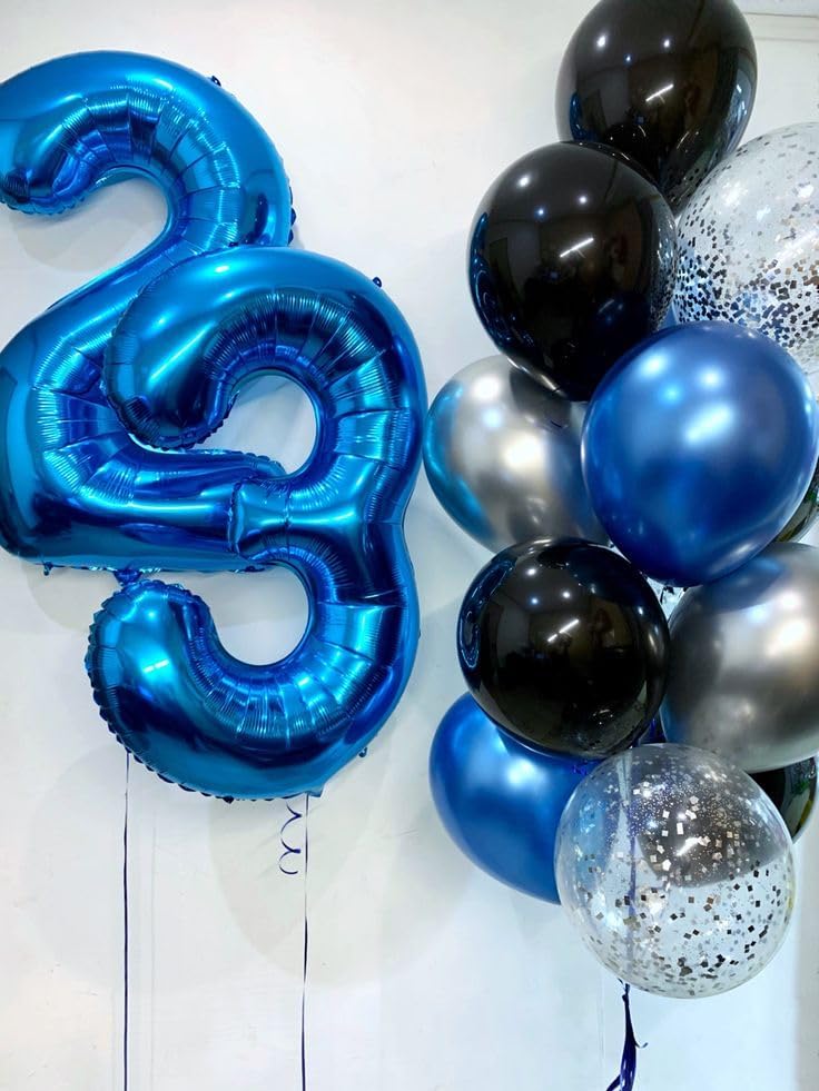 Number 5 Foil Balloon - Metallic Blue 40 Inch | Giant 5th Birthday Party Decoration