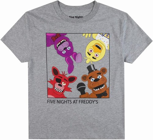 Five Nights at Freddy's | Game Over Crew Neck Tees - 4-Pack for Boys, Short Sleeve