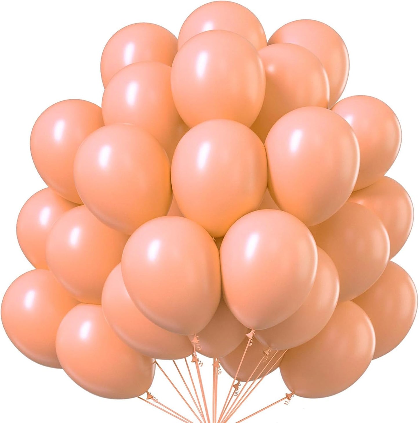 PartyWoo Peach Balloons - 50pcs 12 Inch Light Orange Latex Helium Balloons for Celebrations