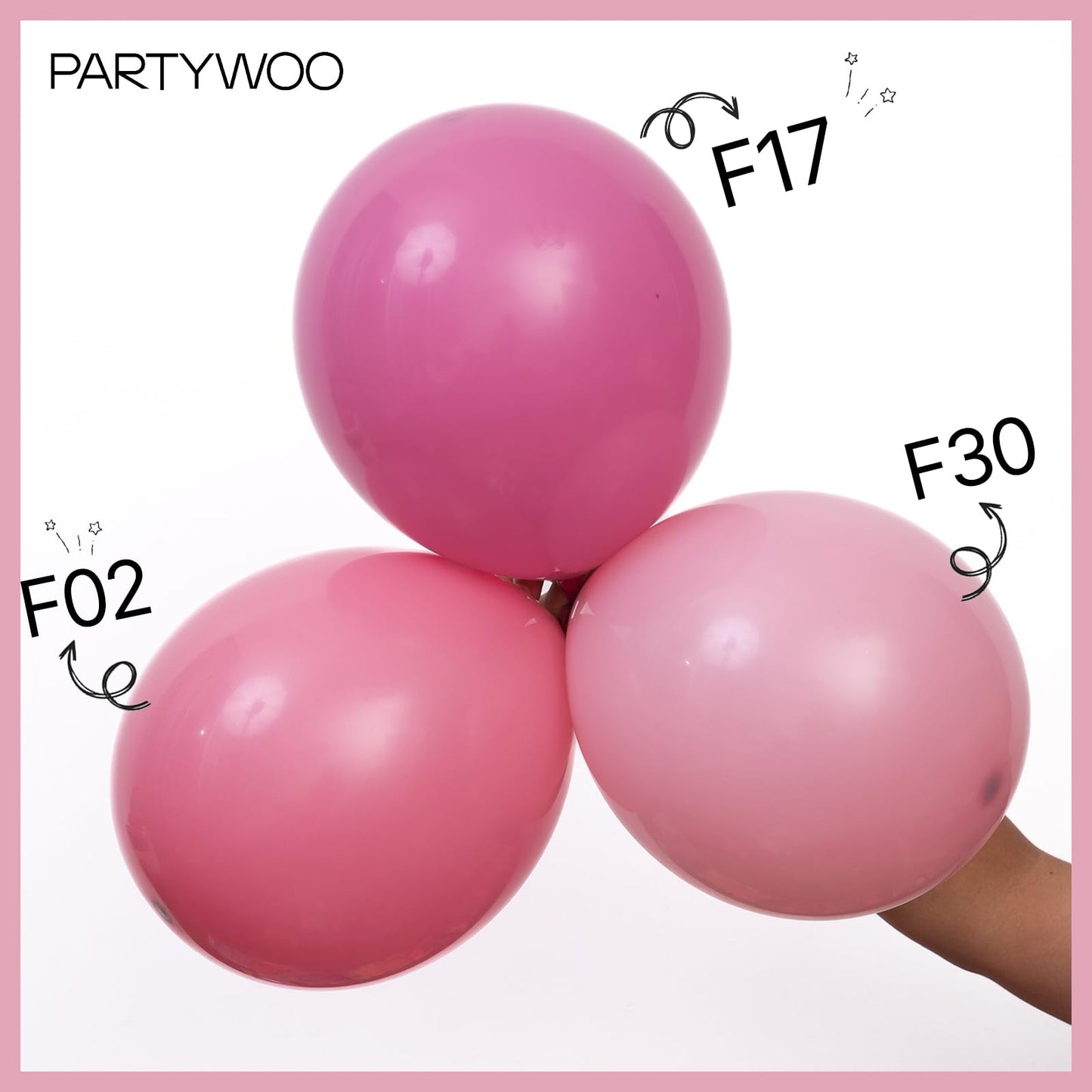 PartyWoo Dusty Pink Balloon Arch Kit Garland 100 pcs Shades of Pink and Dusty Rose Balloons Different Sizes of 18 12 10 5 Inch for Valentine's Day Bridal Shower Wedding Anniversary Party Decorations