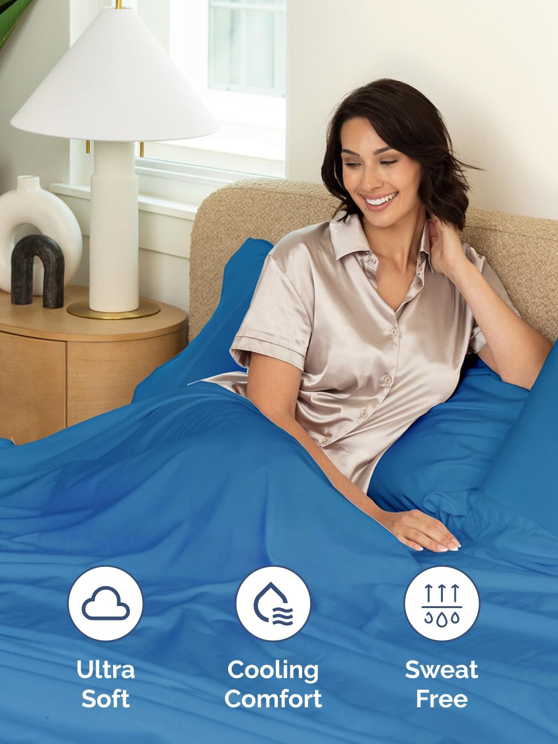 Skiennix Extra Deep King Sheet Set | 6-Piece Breathable Cooling Bedding - Soft, Wrinkle-Free Royal Blue